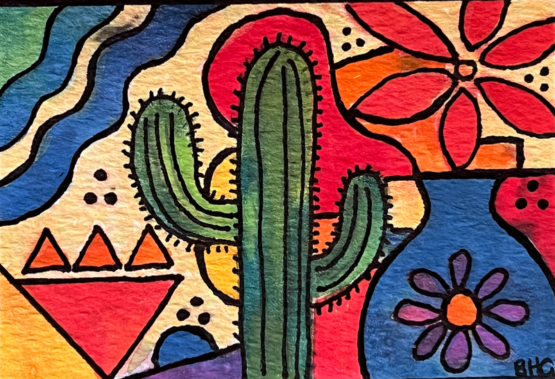 Cactus Ole aceo art card