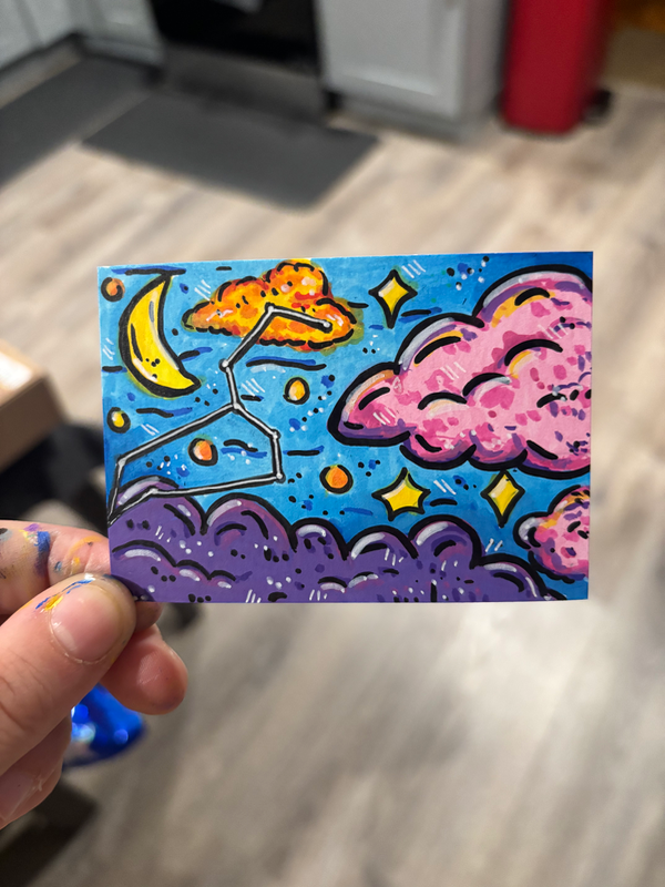 Leo Constellation / Astrology aceo art card
