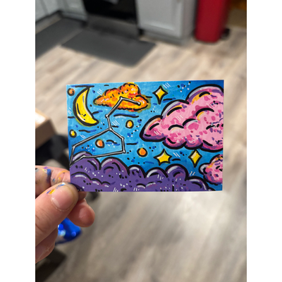 Leo Constellation / Astrology aceo art card thumbnail 1