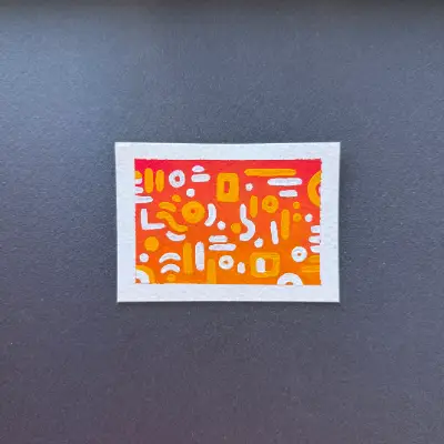 orange dance aceo art card thumbnail 2