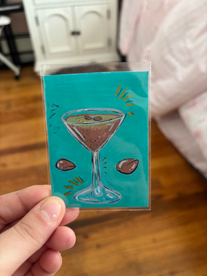 Espresso Martini Cocktail aceo art card thumbnail 3