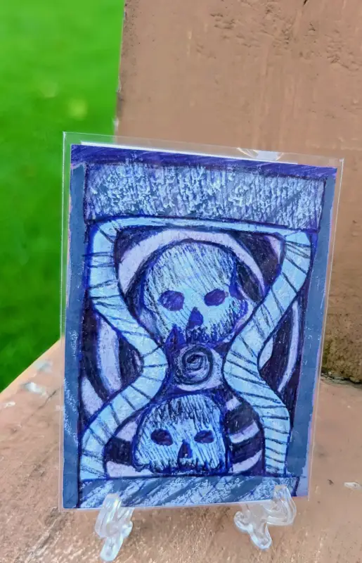 One Year Death aceo art card