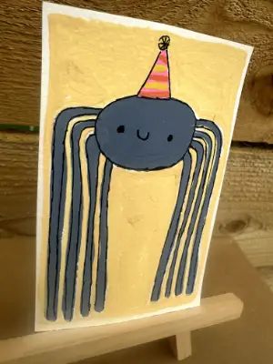 Party Spider aceo art card thumbnail 2