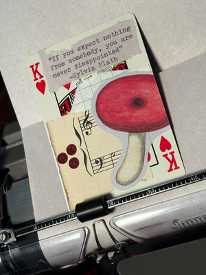 Mushroom Quote Card #295 Sylvia Plath aceo art card thumbnail 2