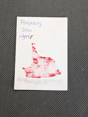 Girl in Red - Proposing aceo art card thumbnail 2