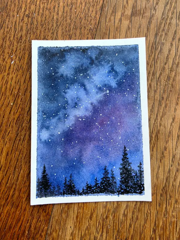 Stargazing aceo art card