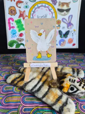 "Puddle Fun" aceo art card thumbnail 1