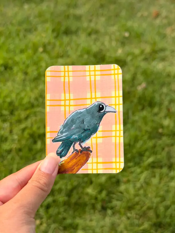 Little Crow Birb aceo art card