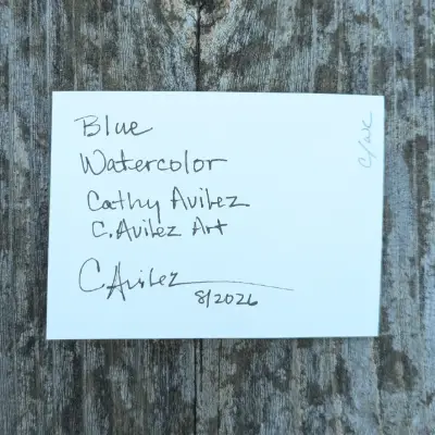 Blue aceo art card thumbnail 4
