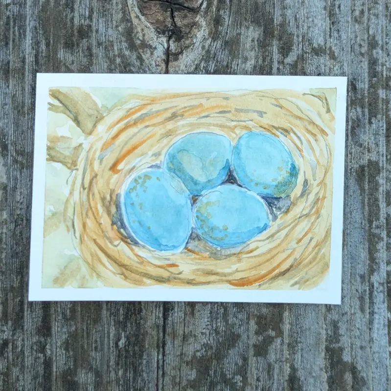 Blue aceo art card