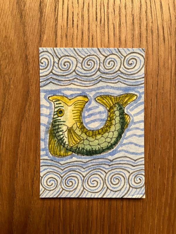 Largemouth Lunge aceo art card