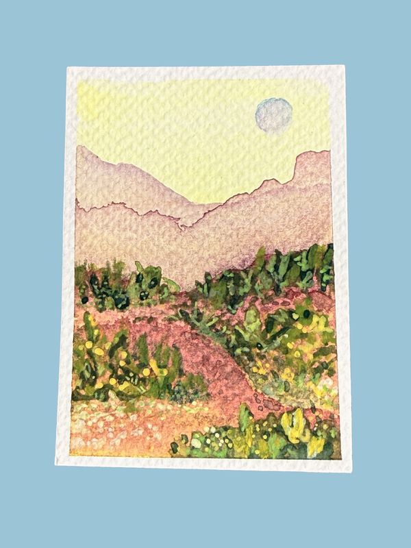 Desert Moon aceo art card