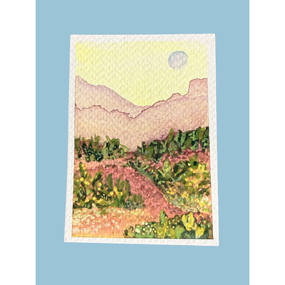 Desert Moon aceo art card thumbnail 1