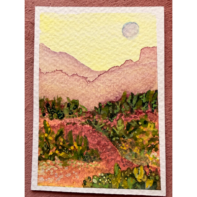 Desert Moon aceo art card thumbnail 2