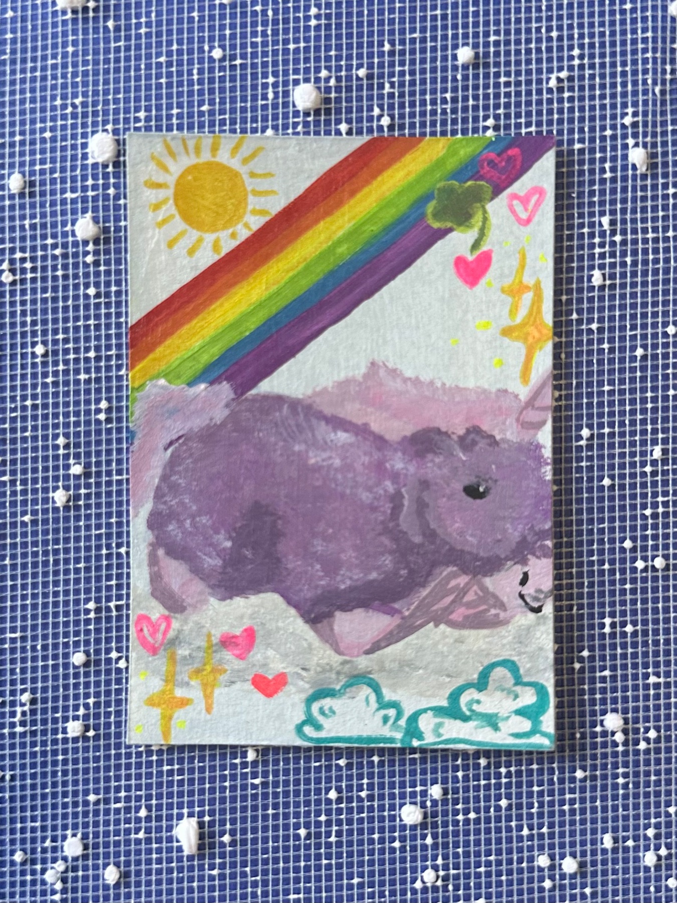 Unicorn Pillow Pet aceo art card