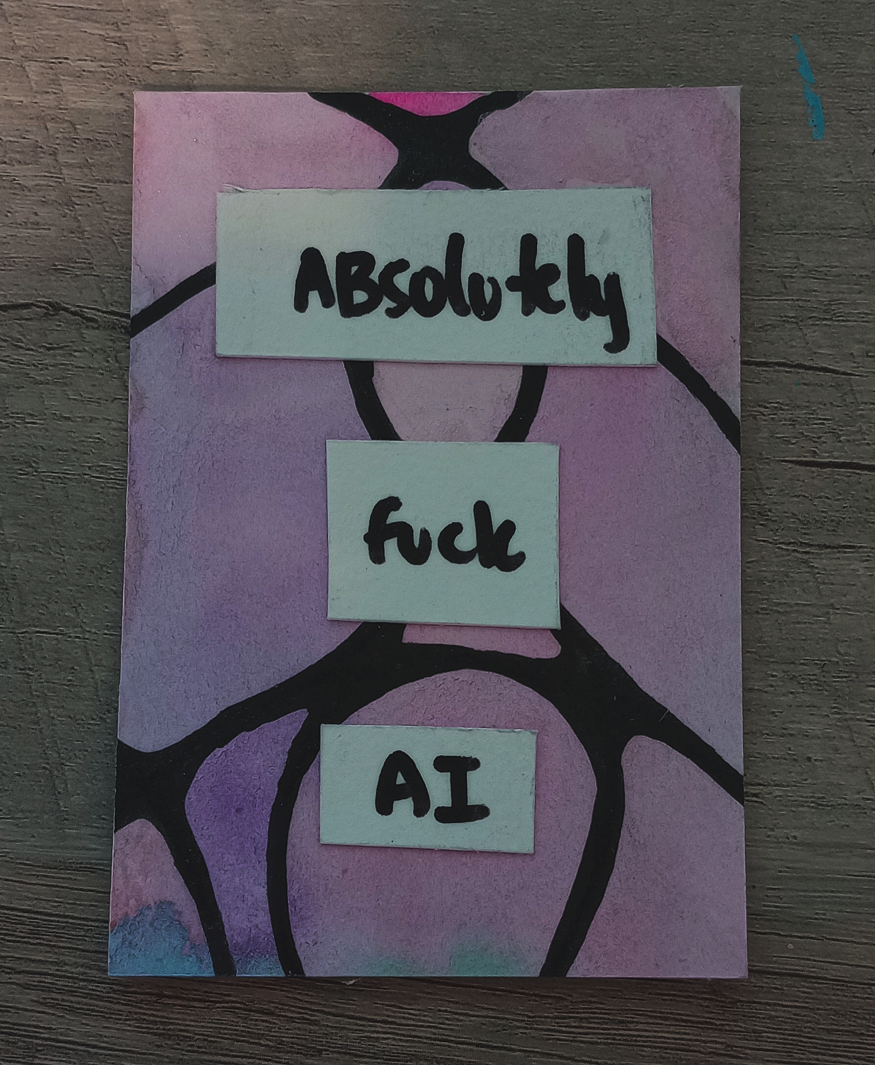 Anti AI 1/4 aceo art card