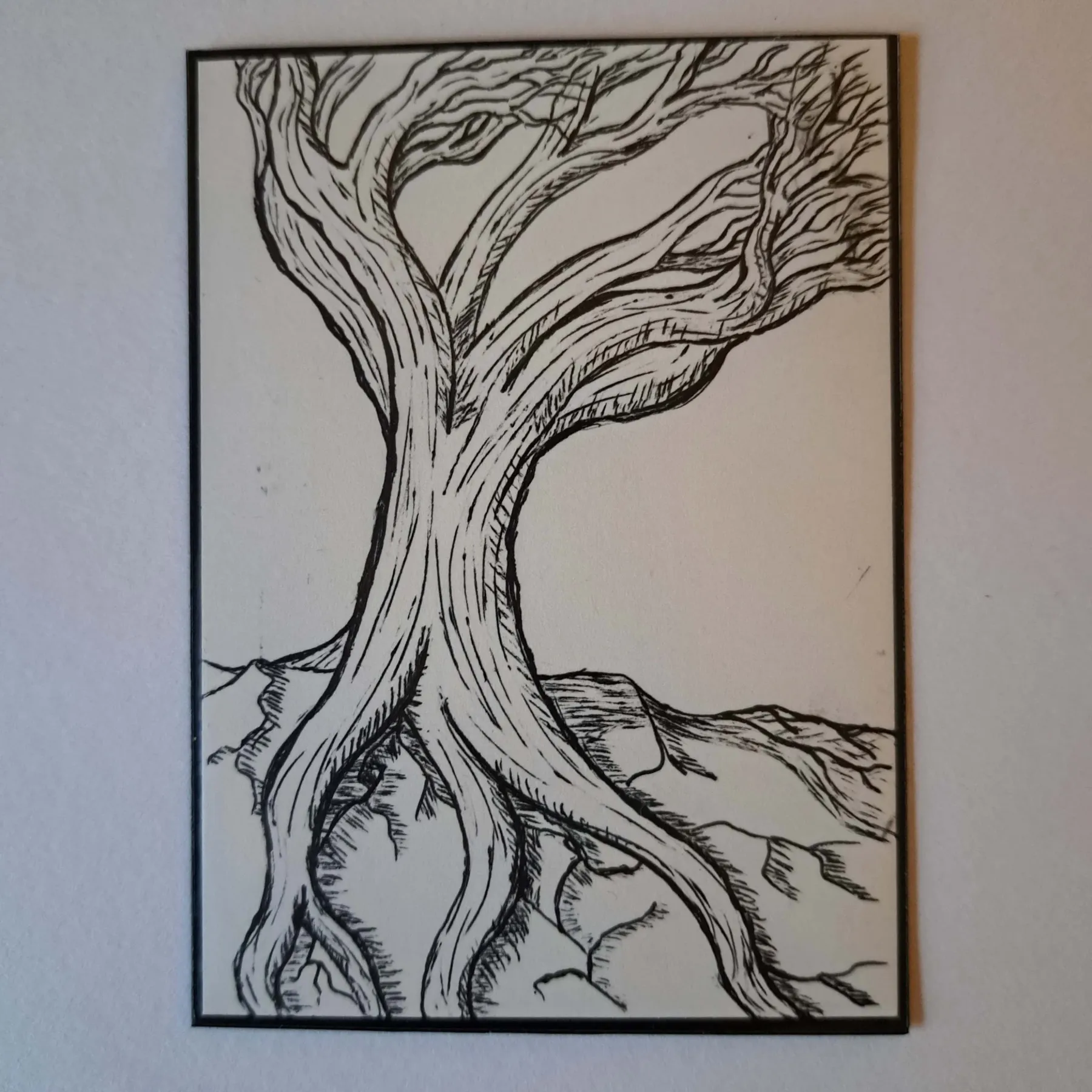 Windswept Tree aceo art card