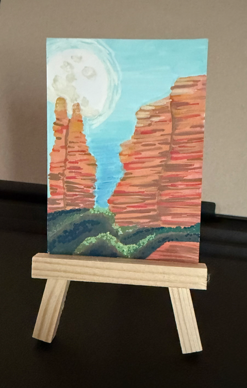 Moon in the Daylight aceo art card