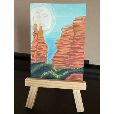 Moon in the Daylight aceo art card thumbnail 1