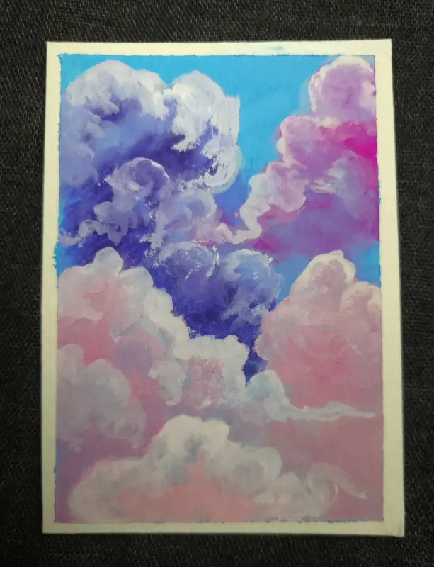 clouds II aceo art card