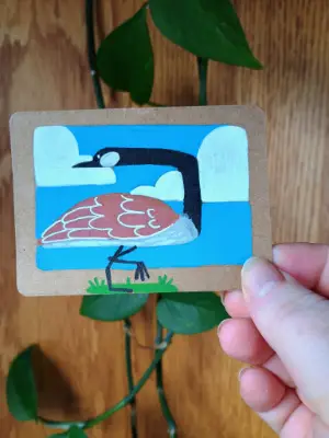 Canadian Goose aceo art card thumbnail 1