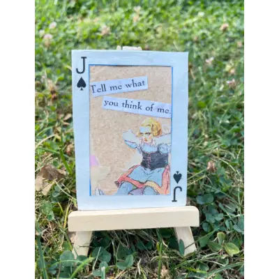 "Tell Me What You Think of Me" Original Collage Art Card Multimedia Vintage Ephemera aceo art card thumbnail 1