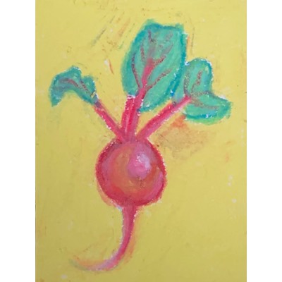 Radish aceo art card thumbnail 2