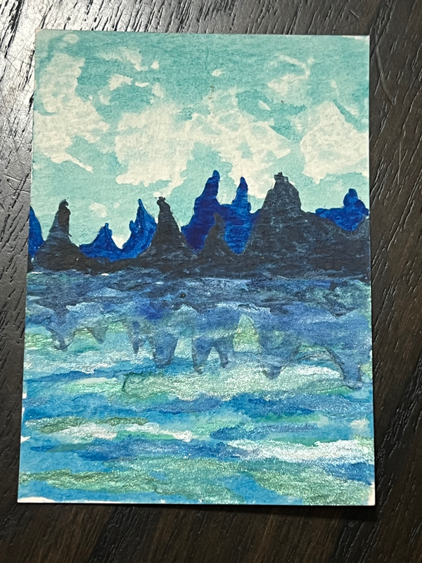 Mountain Ridge aceo art card