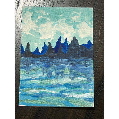 Mountain Ridge aceo art card thumbnail 1