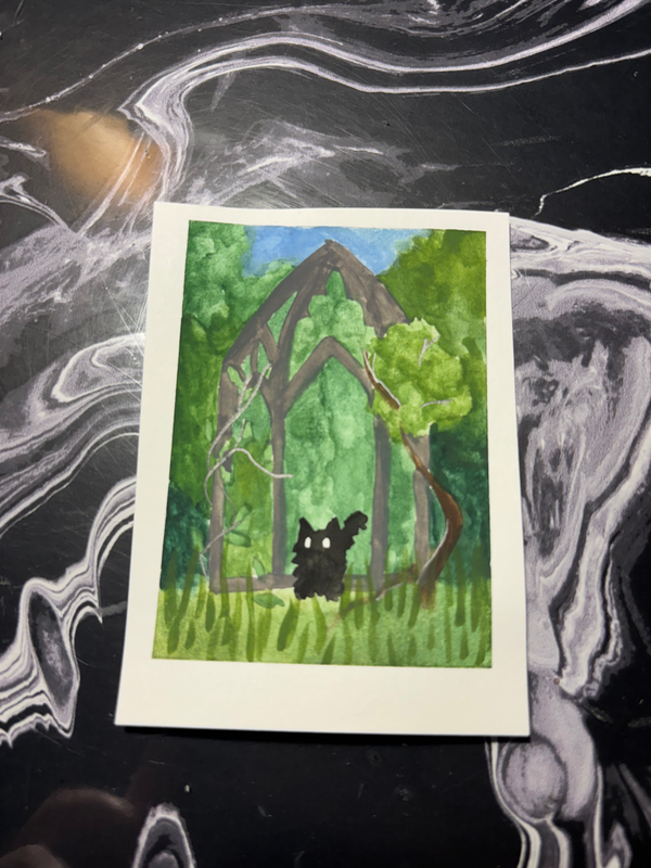Spooky baby aceo art card