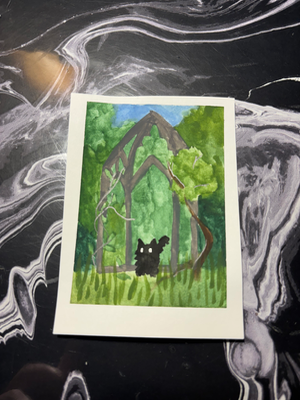 Spooky baby aceo art card thumbnail 1