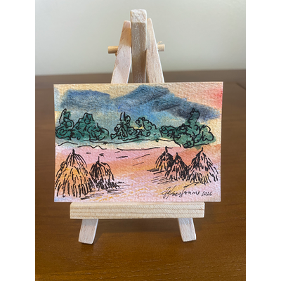 Haystacks - Countryside Series #2/9 aceo art card thumbnail 1