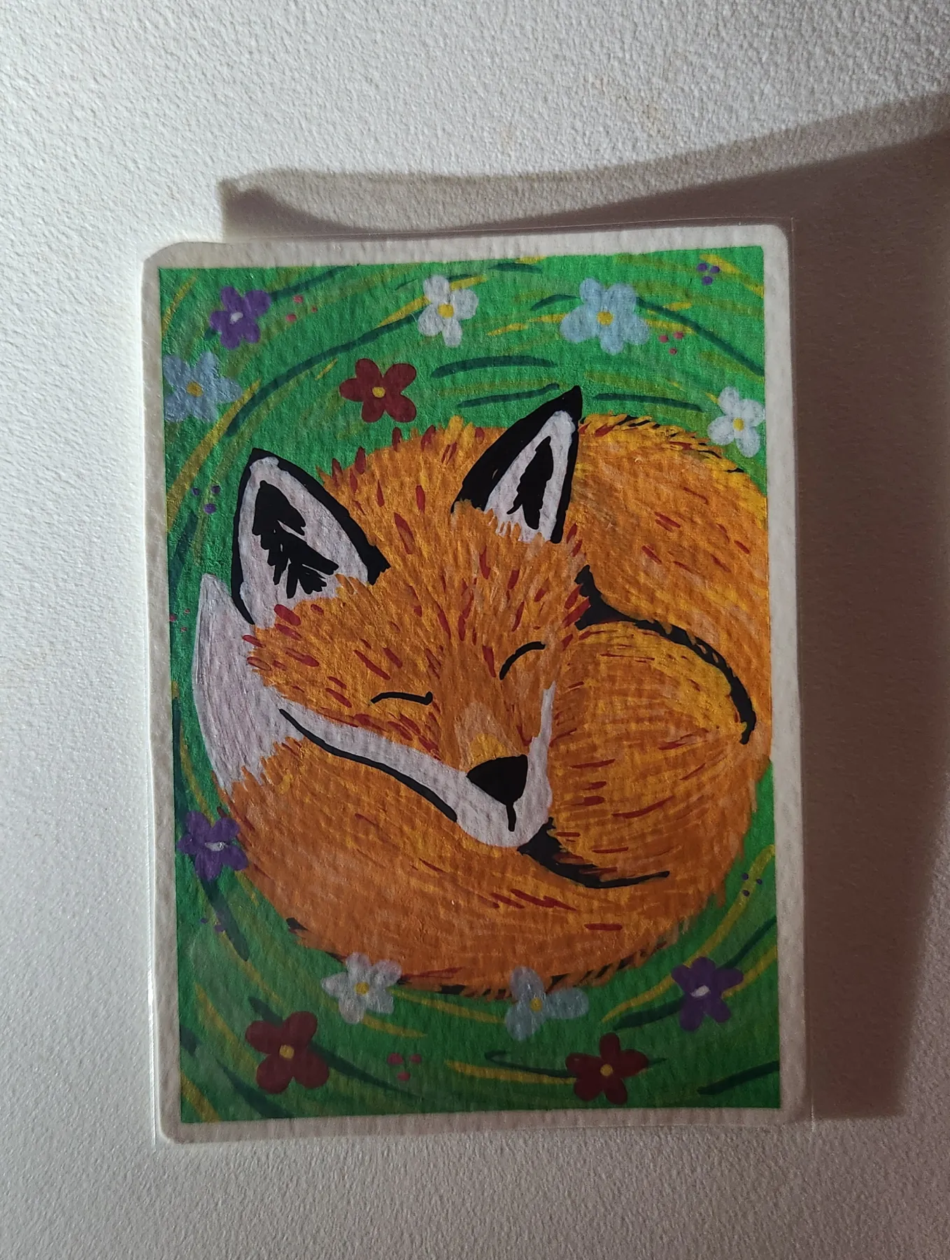 Fox in a Meadow aceo art card