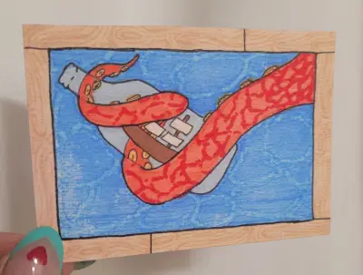 Ocean Curiosity aceo art card thumbnail 2