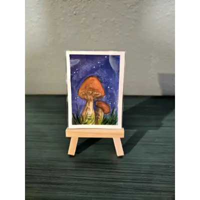 Midnight orange caps aceo art card thumbnail 2