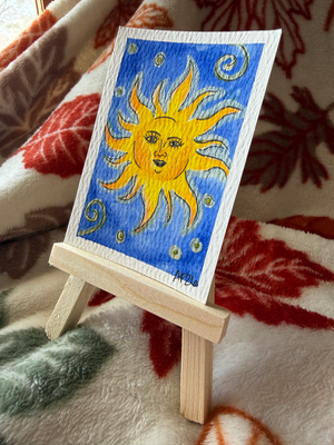 Burning Sun aceo art card thumbnail 2
