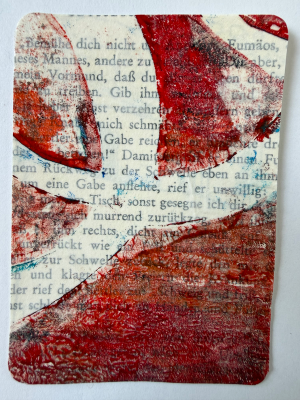 Abstract collage aceo art card
