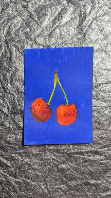 Cherries aceo art card