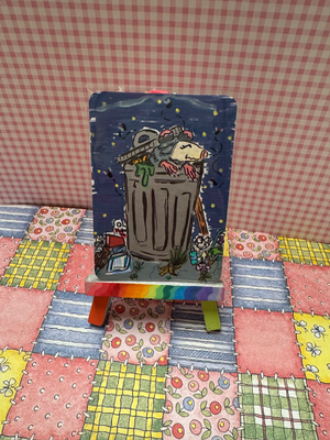 ‘Midnight Snack’ OOAK Opossum ACEO aceo art card thumbnail 1