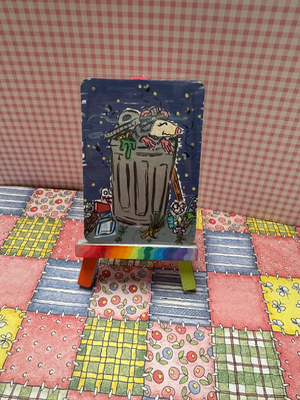‘Midnight Snack’ OOAK Opossum ACEO aceo art card thumbnail 2