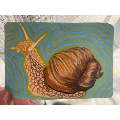 Snail trail - original ACEO by Norah Mae aceo art card thumbnail 2
