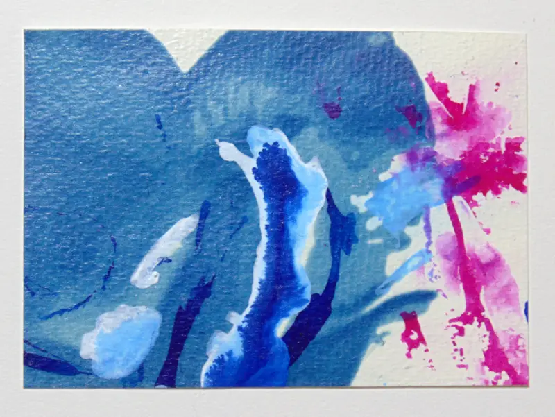Thai Flowers Bundle Mixed Media Cyanotype Ink Original Art ACEO aceo art card