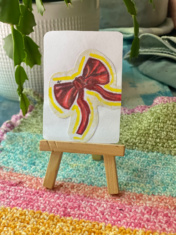 Neat Little Bow aceo art card