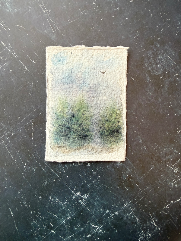 Sky with Trees aceo art card