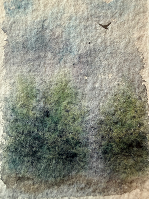Sky with Trees aceo art card thumbnail 2