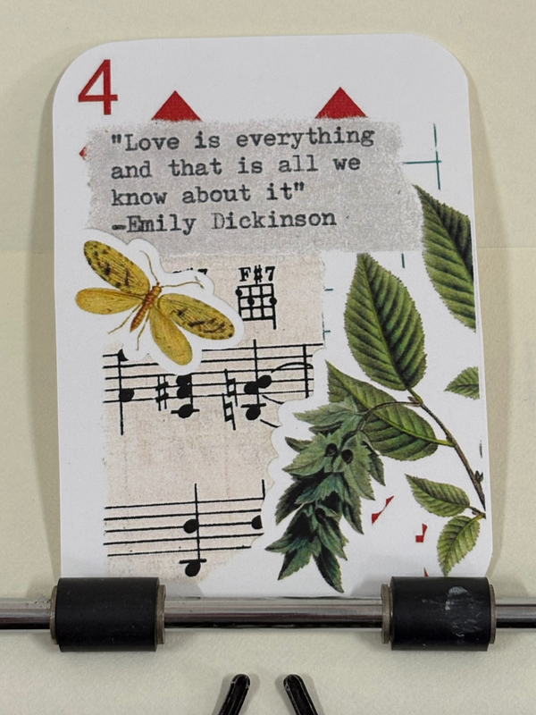 Dragonfly plant Emily Dickinson quote collage print by Mazerzine aceo art card