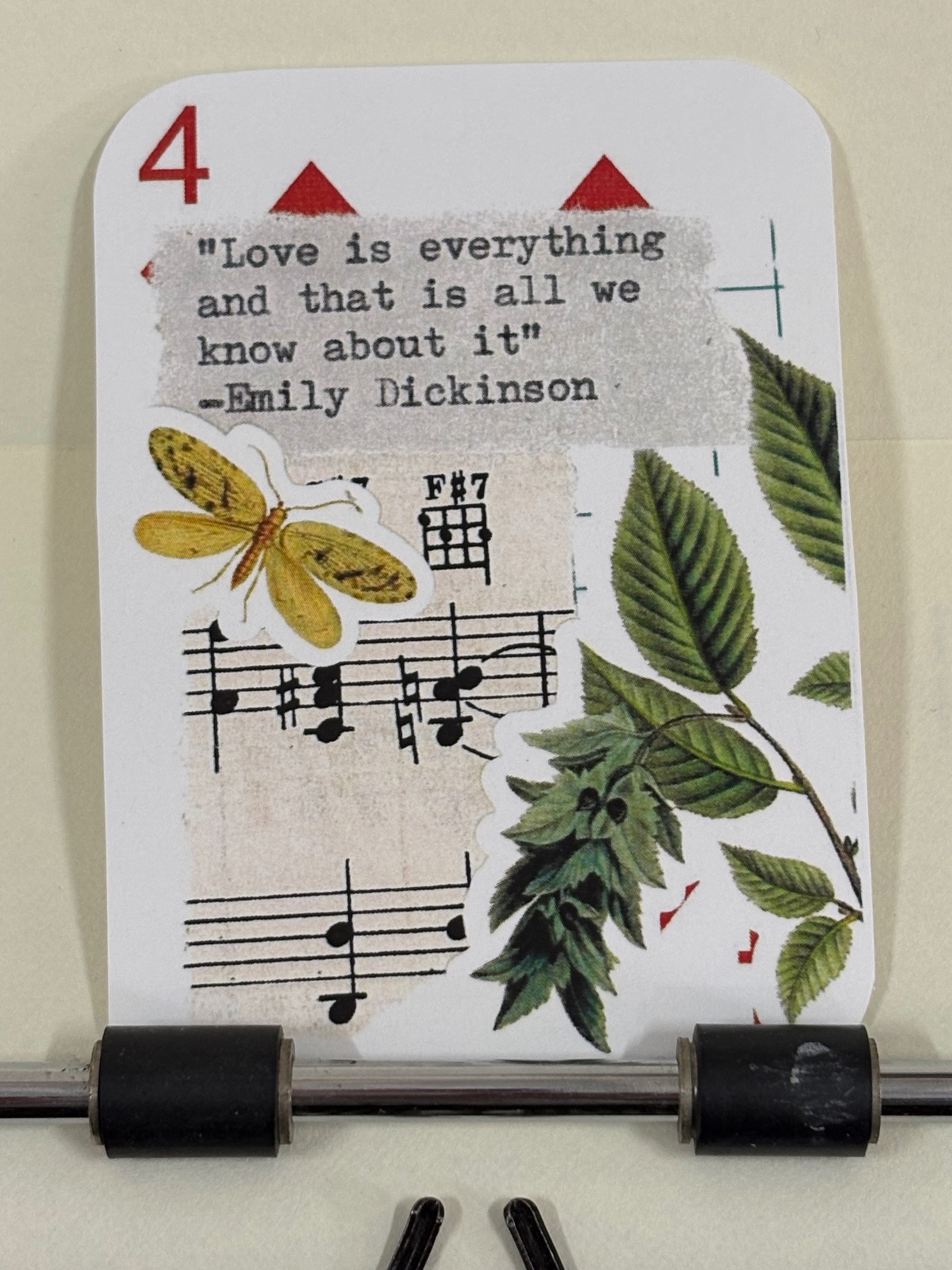 Butterfly plant Emily Dickinson quote collage print by Mazerzine aceo art card