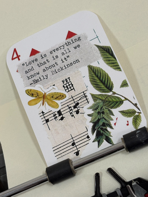 Butterfly plant Emily Dickinson quote collage print by Mazerzine aceo art card thumbnail 2