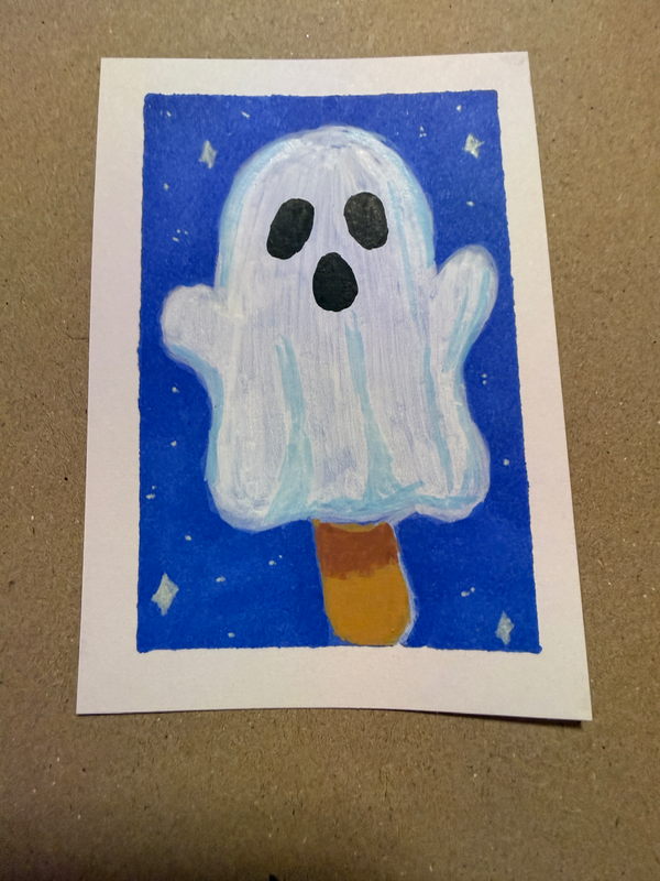 Ghost Pop aceo art card