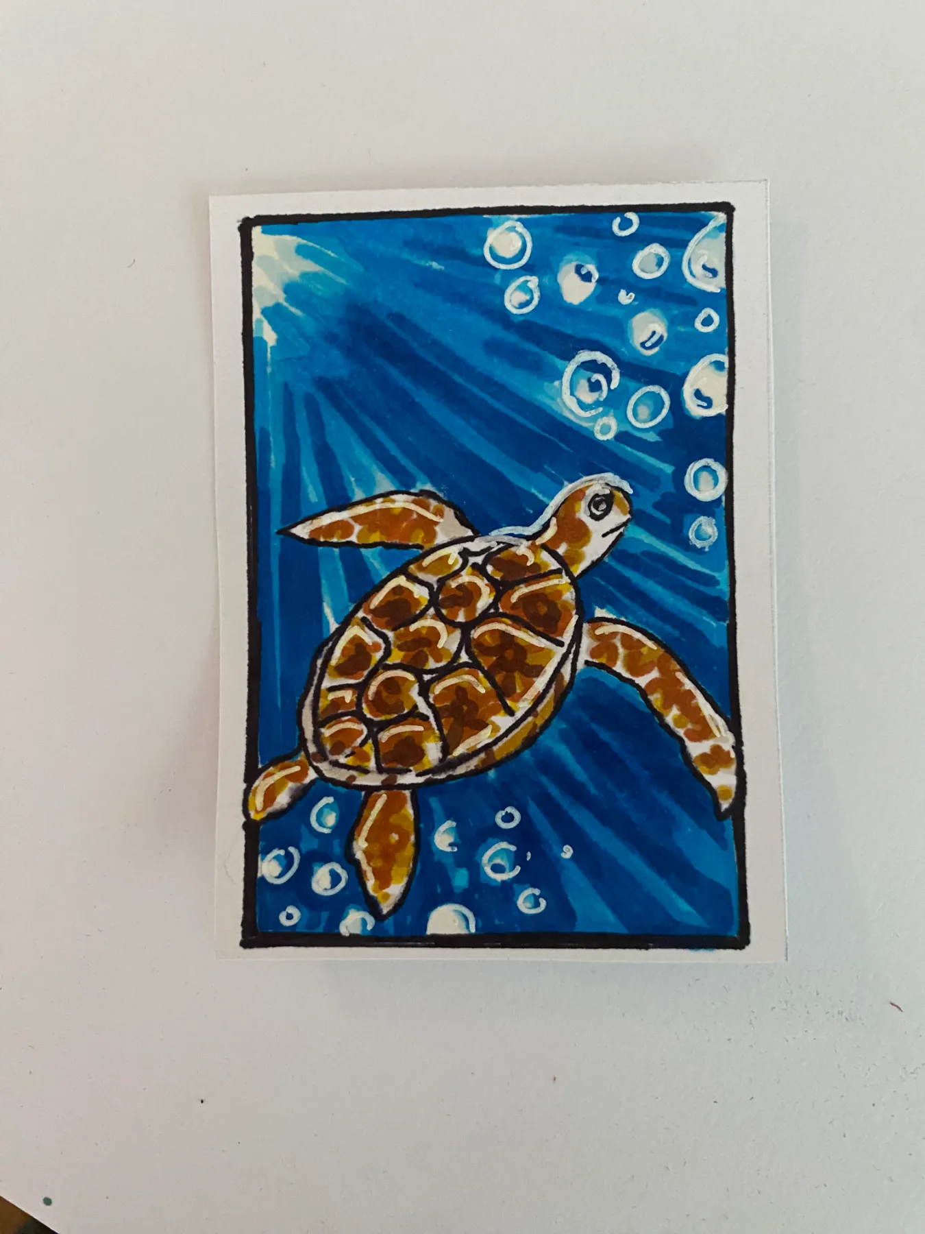 Sea Turtle aceo art card